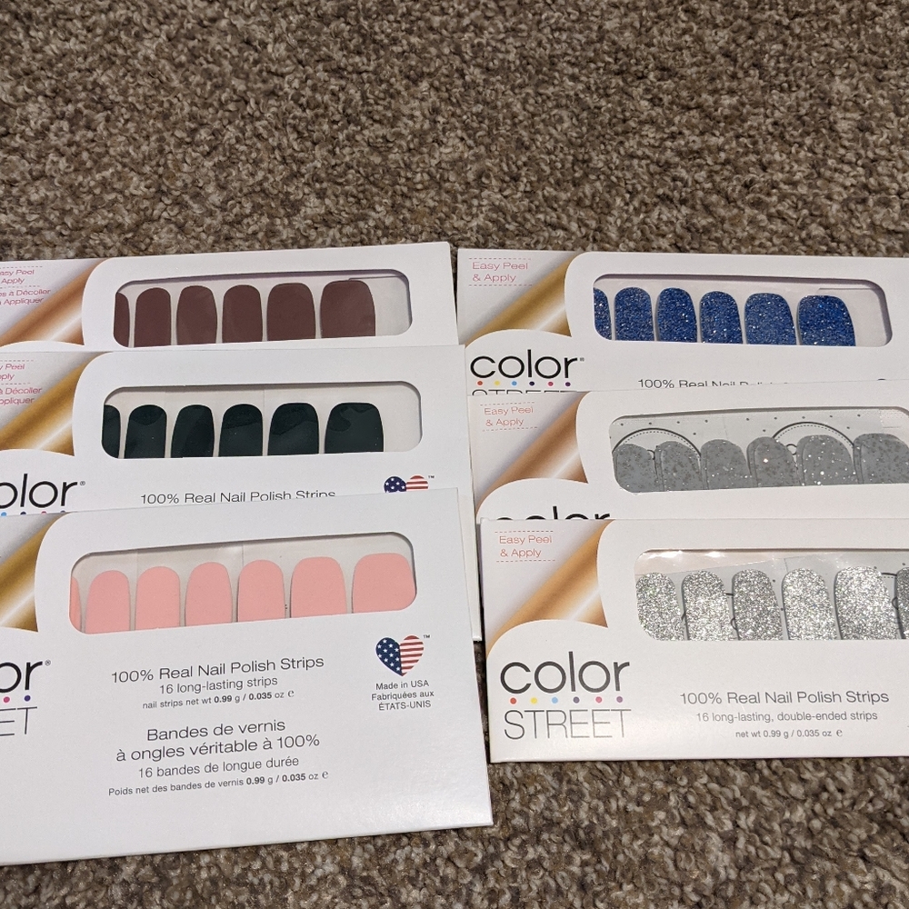 6 sets of Color Street nail polish strips